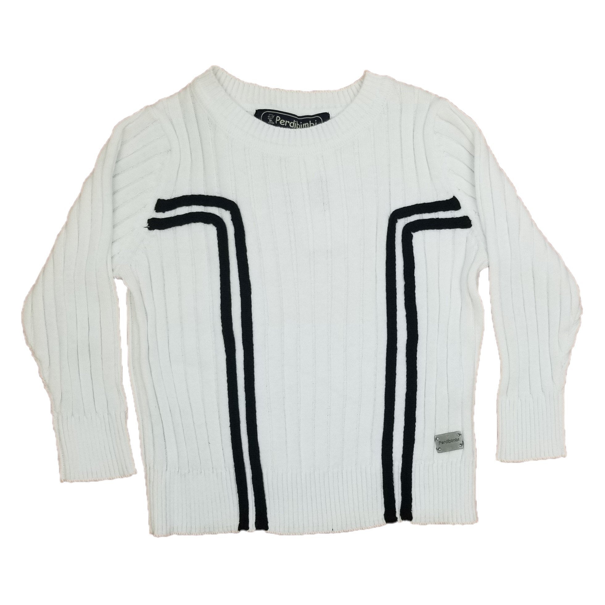 White rib clearance knit sweater