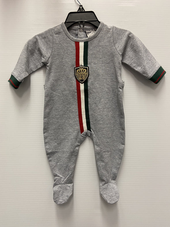 Buckingham - Grey Boy Romper